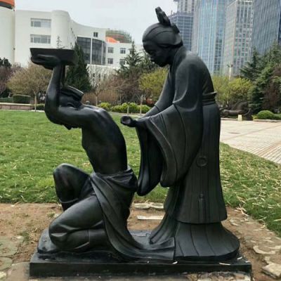玻璃钢仿铜成语典故岳母刺字人物情景小品