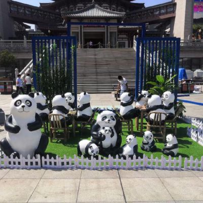 公园游乐场玻璃钢卡通熊猫博鱼网页版