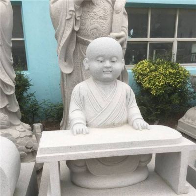 寺庙小沙弥摆件大理石石雕