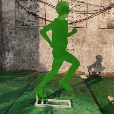 铁艺剪影跑步人物像