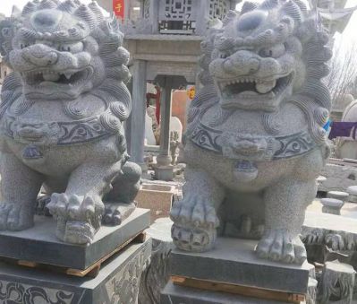 墓地大型仿真青石石雕狮子博鱼网页版