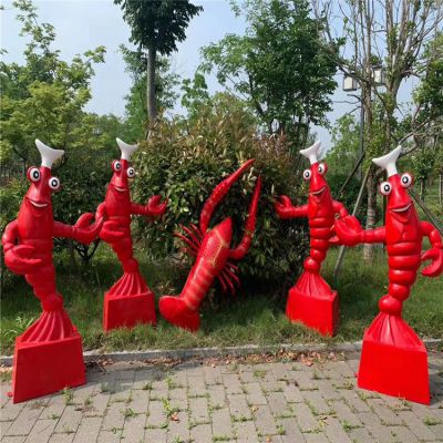 玻璃钢龙虾博鱼网页版，海鲜馆迎宾龙虾厨子