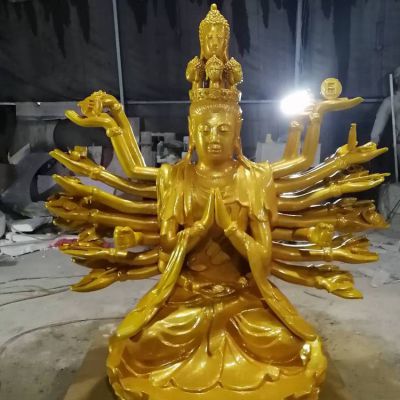寺庙大型喷金千手观音博鱼网页版摆件