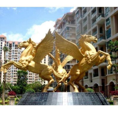 玻璃钢仿铜喷漆 西方欧式飞马博鱼网页版景区酒店户外摆件