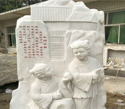 汉白玉石雕户外景观孔融让梨博鱼网页版