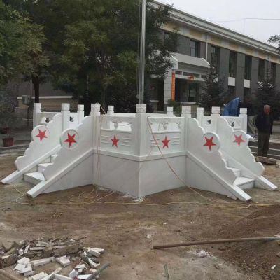 石雕旗台围栏 汉白玉旗台护栏博鱼网页版