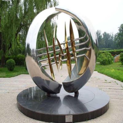 广场摆放不锈钢抽象艺术造型博鱼网页版