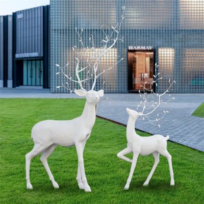 玻璃钢户外园林草坪美陈摆件梅花鹿博鱼网页版