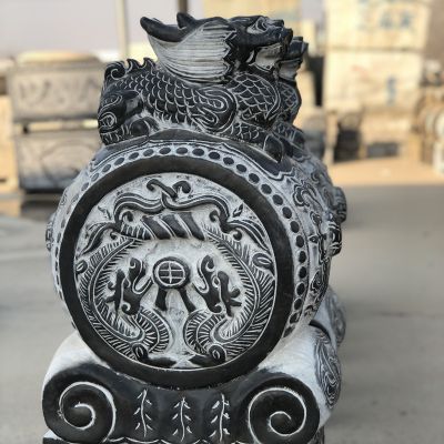 石雕门墩抱鼓石一对家用门口青石仿古做旧石鼓石墩貔貅博鱼网页版