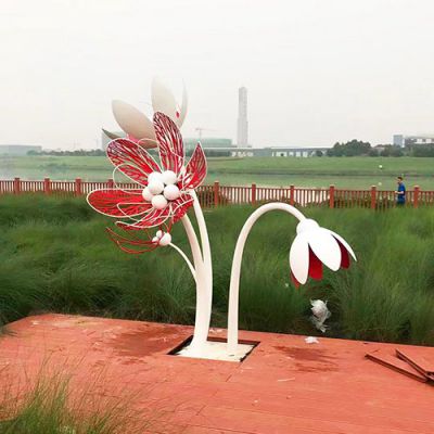 户外园林不锈钢创意抽象花朵博鱼网页版