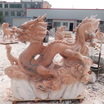 别墅酒店庭院广场小区博鱼网页版摆件十二生肖石雕龙 博鱼网页版