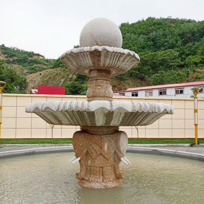 企业厂区摆放花岗岩海螺石雕喷泉