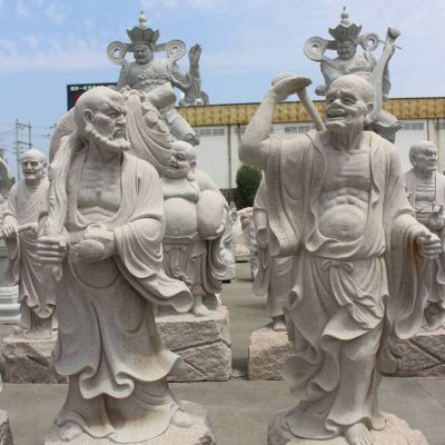 户外公园大理石石雕十八罗汉博鱼网页版摆件