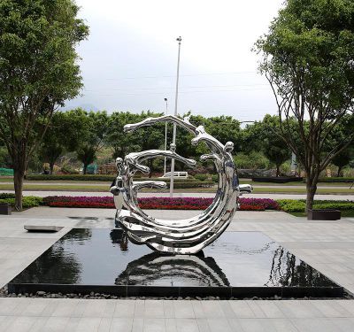 城市花园装饰个性不锈钢海浪浪花博鱼网页版
