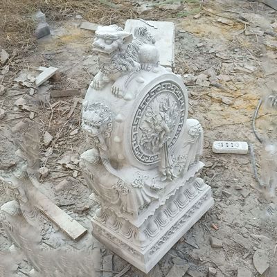 庭院别墅大理石石雕抱鼓石上的狮子博鱼网页版