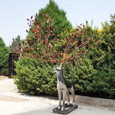 树叶鹿，不锈钢镜面鹿博鱼网页版