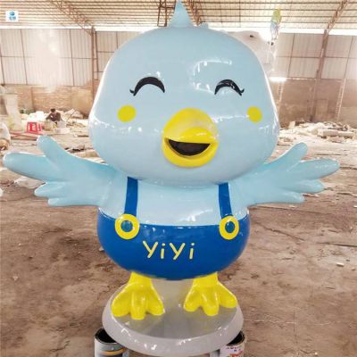 幼儿园玻璃钢卡通彩绘小鸡博鱼网页版摆件