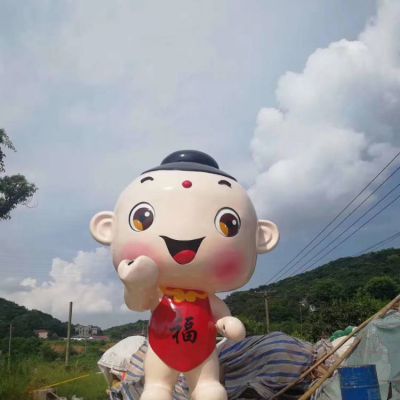 商场福娃美陈摆件卡通人物博鱼网页版 玻璃钢卡通博鱼网页版定制 