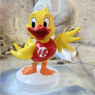 店铺玻璃钢卡通鸭子博鱼网页版摆件