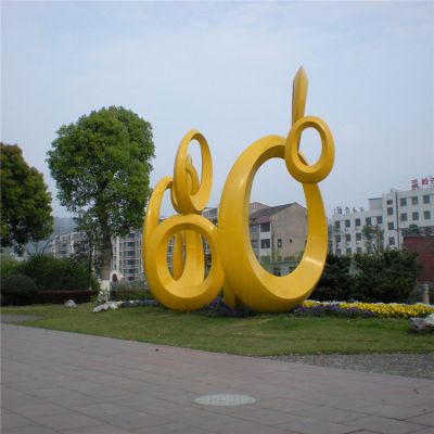 大型创意不锈钢喷漆圆环城市景观博鱼网页版