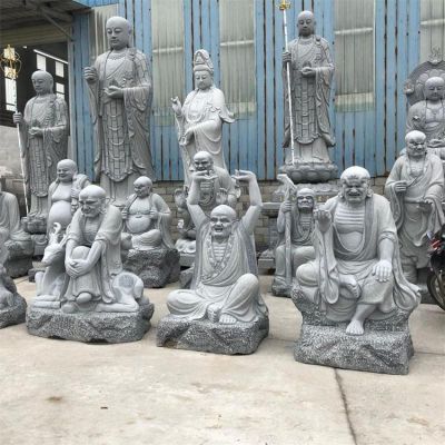 宗教寺庙大理石石雕十八罗汉博鱼网页版
