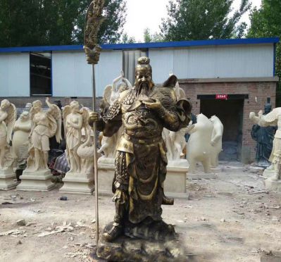 铜雕户外景区大型看书的关公博鱼网页版