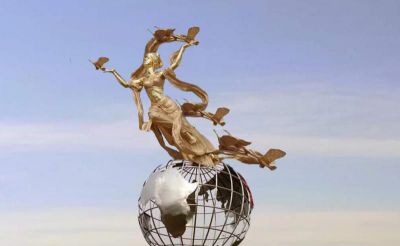 不锈钢喷金嫦娥奔月地球仪博鱼网页版