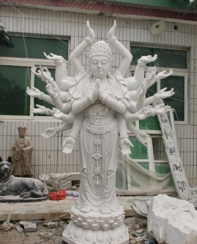 景区寺庙供奉汉白玉石雕千手观音博鱼网页版