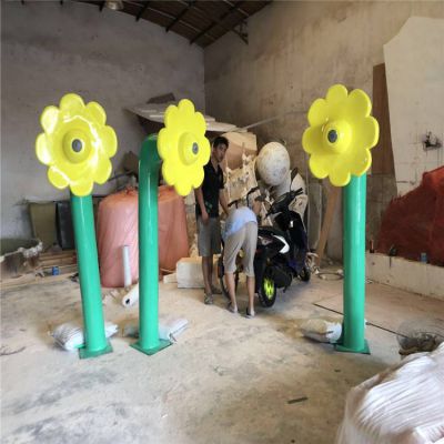公园小区绿地摆放玻璃钢花朵博鱼网页版植物造型