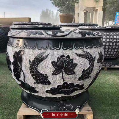  青石石雕鱼缸水缸
