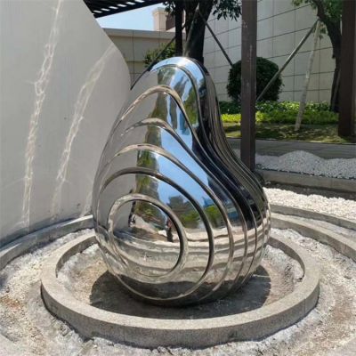 镜面不锈钢进门切割创意鹅卵石博鱼网页版