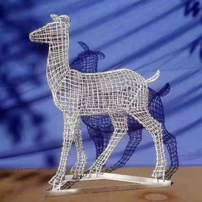 不锈钢镂空户外园林抽象小鹿