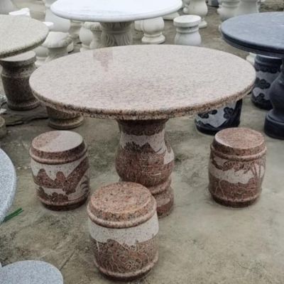砂石石雕庭院圆形石桌石凳博鱼网页版