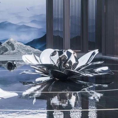 酒店会所不锈钢镜面【抛光】大型荷花水景观博鱼网页版