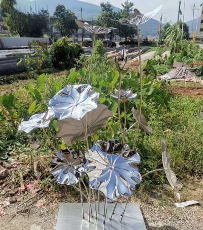 庭院不锈钢荷花摆件博鱼网页版