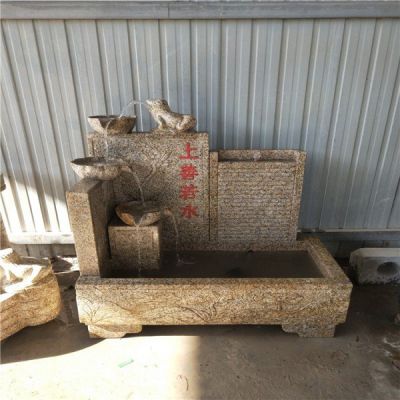 庭院摆放花岗岩雕刻养鱼流水水池