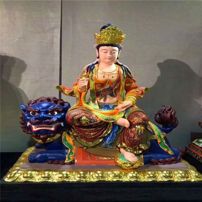 寺庙玻璃钢树脂彩绘菩萨文殊普贤博鱼网页版