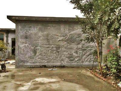 古建筑园林大展宏图石雕照壁