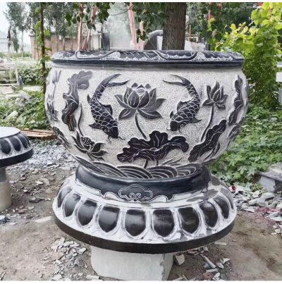 庭院寺庙大型青石石博鱼网页版鲤鱼花盆博鱼网页版