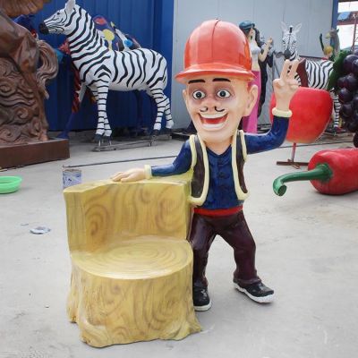 动画人物景观玻璃钢彩绘光头强博鱼网页版