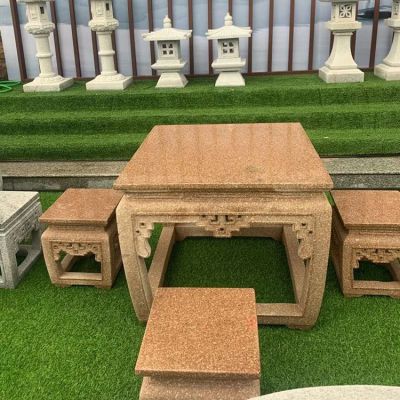 花岗岩石雕方桌凳