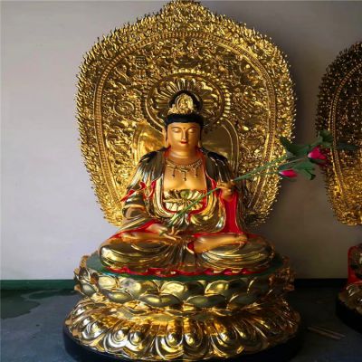 寺庙大型不锈钢喷金烤漆三圣博鱼网页版