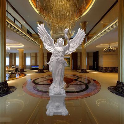西方天使人物博鱼网页版玻璃钢仿铜户外景观博鱼网页版