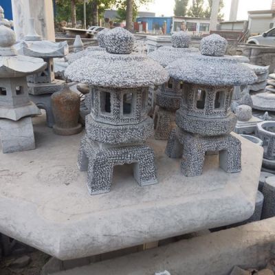 青石雕刻小型民俗院子造景日式石灯笼