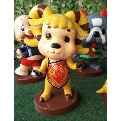 玻璃钢卡通户外园林景观卡通小羊博鱼网页版