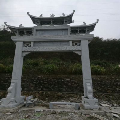 大型石雕户外单门牌坊博鱼网页版