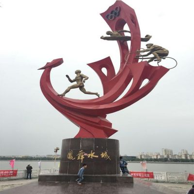 城市广场大型不锈钢奥运主题运动人物景观博鱼网页版