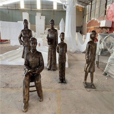 园林户外玻璃钢仿铜人物博鱼网页版