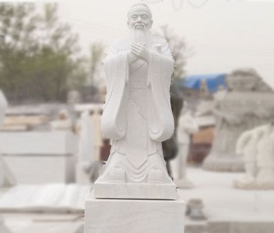 户外汉白玉石雕古代名人孔子博鱼网页版