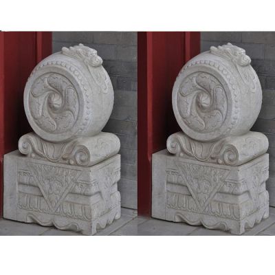 酒店门口大理石石雕镇宅抱鼓石博鱼网页版